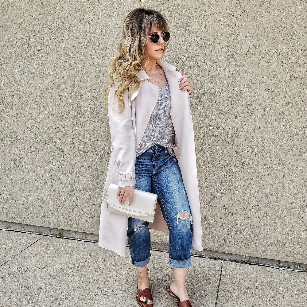 Light pale pink Trench coat